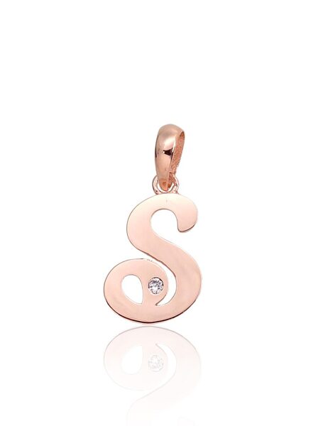 Zelta kulons burts S ar cirkoniem, 585° sarkanais zelts, 16 mm