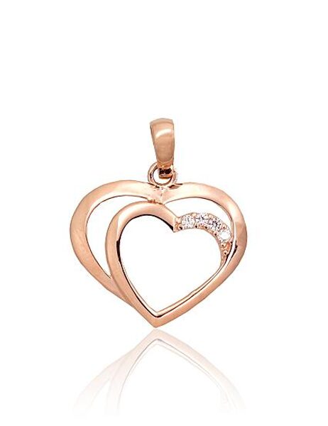 Gold "Heart" Pendant with Zircons  1300950