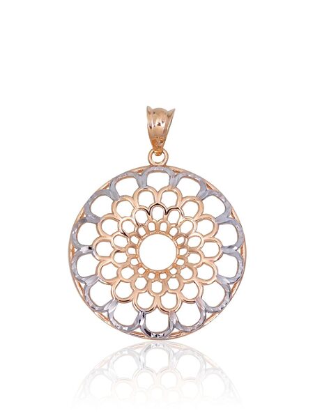 Золотой кулон , Красное Золото 585°, родий (покрытие) 