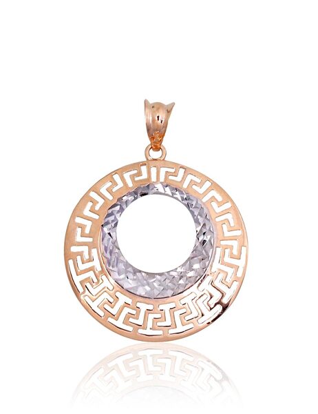 Золотой кулон , Красное Золото 585°, родий (покрытие) 