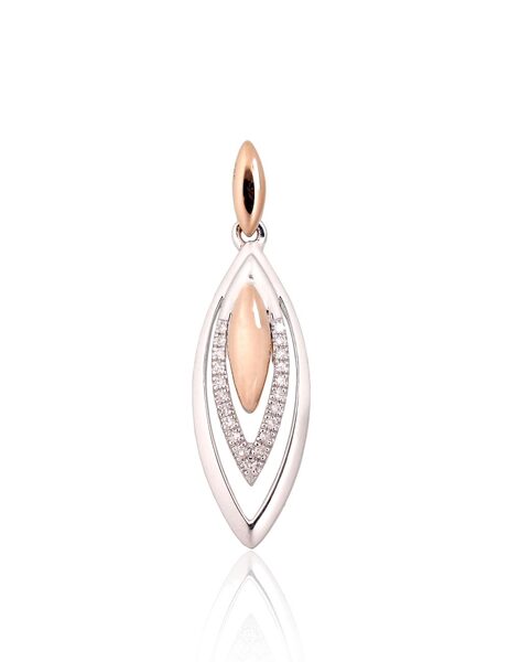 Gold Pendant with Diamonds – 585° Red & White Gold