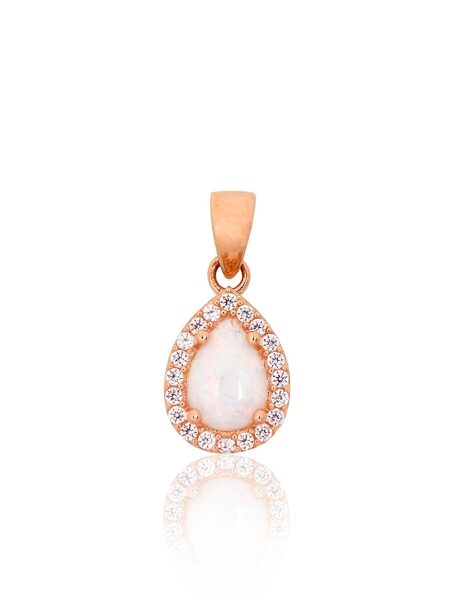 Золотой кулон, Красное золото 585°, Цирконы, Опалит