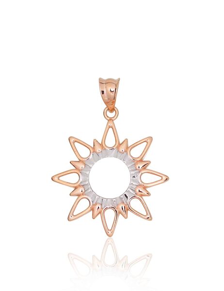 Gold pendant , Red Gold 585°, Rhodium (Plating) 