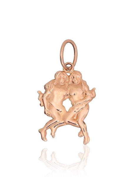 Gemini Zodiac Pendant – 585° Red Gold, 27 mm