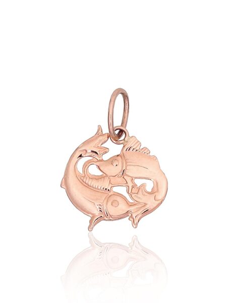 Pisces Zodiac Pendant – 585° Red Gold, 23 mm