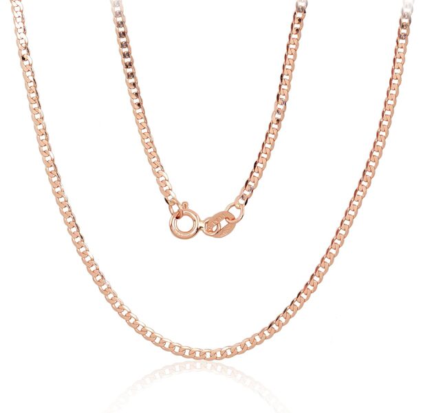 Sieviešu zelta ķēdīte Kartjē 2 mm, 585° Sarkanais Zelts, dimanta apstrāde, 50 cm