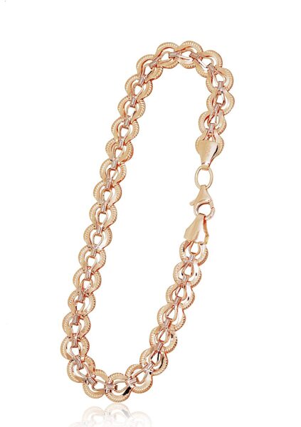 Золотой браслет, красное золото 585°, родиевое покрытие