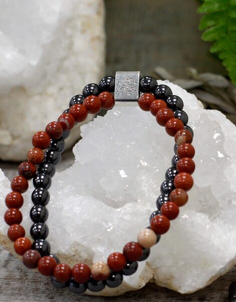 "Magnetic Gemstone Bracelet - Red Jasper"