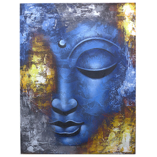 Abstract Buddha Painting in Frame – 80 x 60 x 3 cm