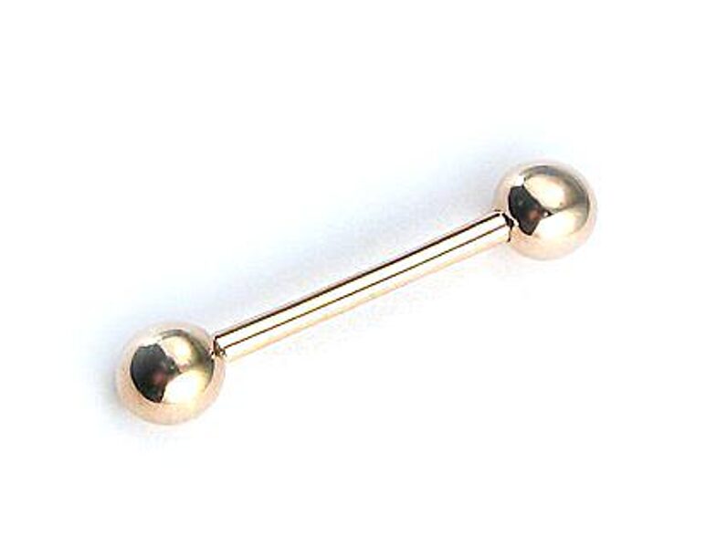 Zelta pīrsings mēlei, Sarkanais Zelts 585°, 27 mm