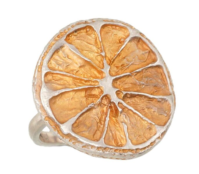 Серебряное кольцо «Citrons» – серебро 925 пробы с оксидированным покрытием, размер 17.5
