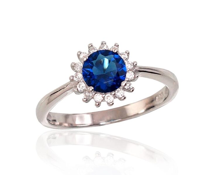 Sudraba gredzens , Sudrabs 925°, rodijs (pārklājums), Cirkoni 16