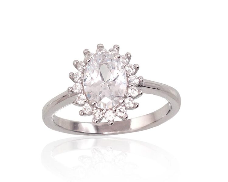 Sudraba gredzens , Sudrabs 925°, rodijs (pārklājums), Cirkoni 16.5