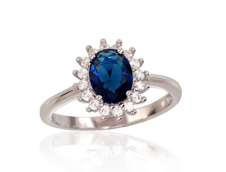 Sudraba gredzens , Sudrabs 925°, rodijs (pārklājums), Cirkoni 18