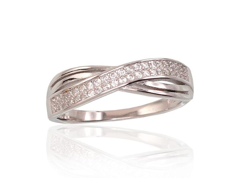 Sudraba gredzens , Sudrabs 925°, rodijs (pārklājums), Cirkoni 17