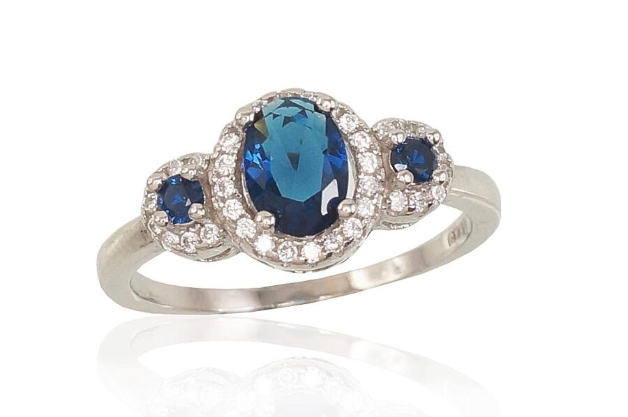 Sieviešu Sudraba Gredzens ar Cirkoniem – 925°, Rodijs, Izmērs 16.5