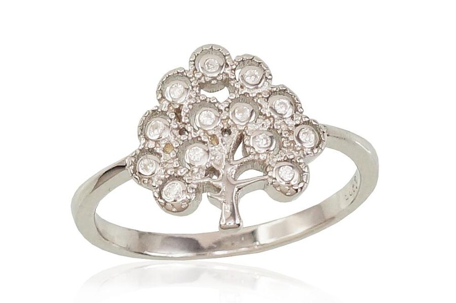 Sudraba gredzens , Sudrabs 925°, rodijs (pārklājums), Cirkoni 