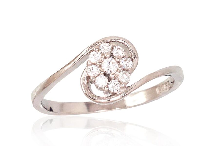 Silver Engagement Ring 925° with Zirconia 16.5