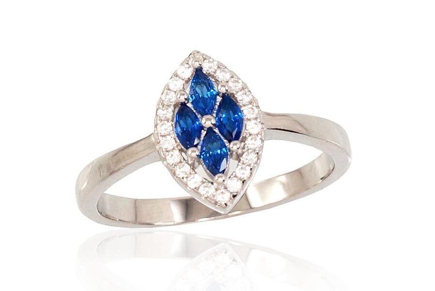 Sudraba gredzens , Sudrabs 925°, rodijs (pārklājums), Cirkoni 