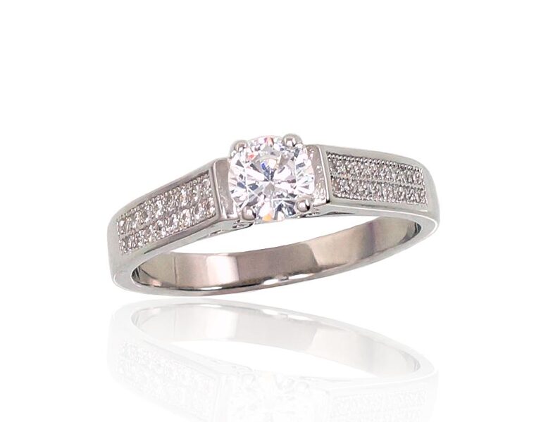 Sudraba gredzens , Sudrabs 925°, rodijs (pārklājums), Cirkoni 