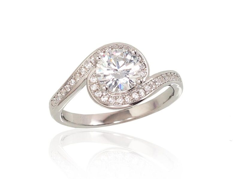 Sudraba gredzens , Sudrabs 925°, rodijs (pārklājums), Cirkoni 