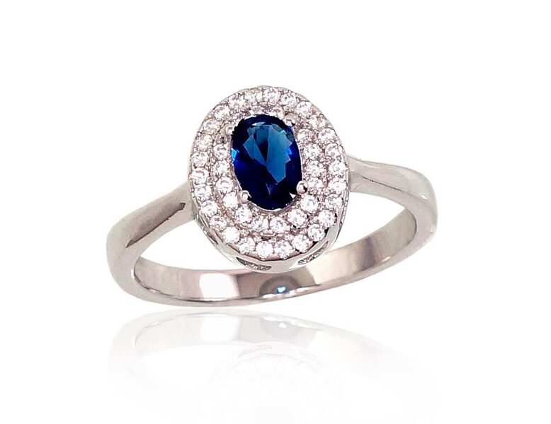 Sudraba gredzens , Sudrabs 925°, rodijs (pārklājums), Cirkoni 