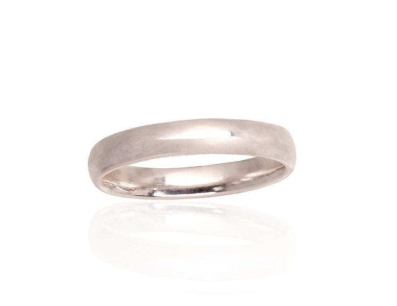Silver Wedding Ring, Sterling Silver 925°, Size 21