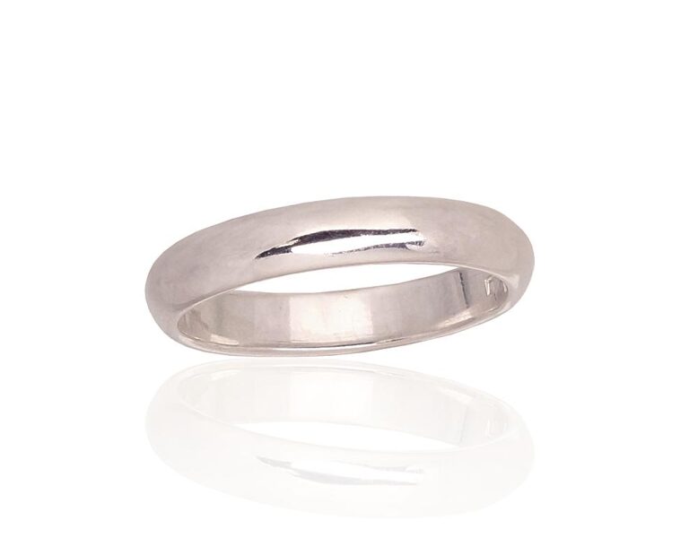 Silver Wedding Ring, Sterling Silver 925°, Size 19