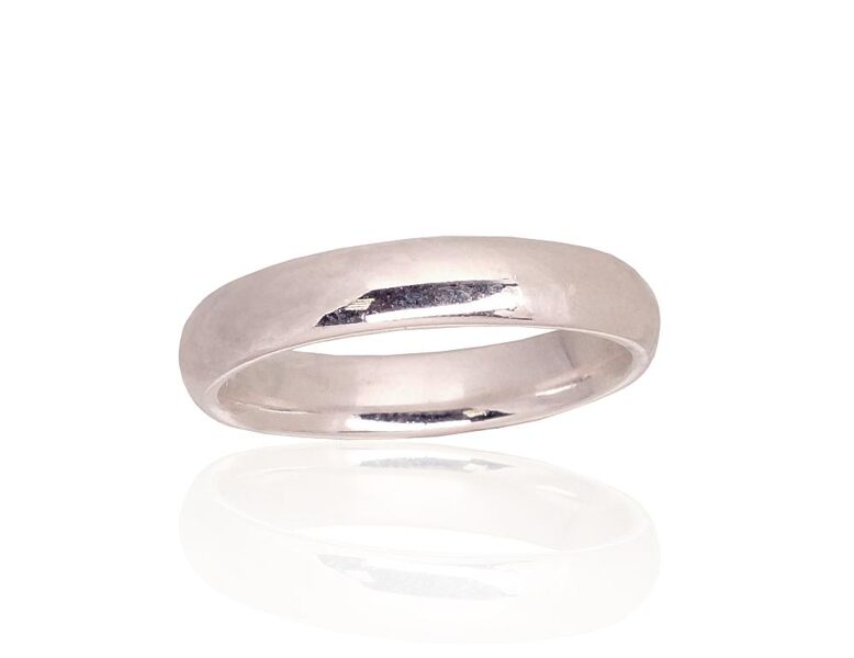 Silver Wedding Ring, Sterling Silver 925°, Size 17