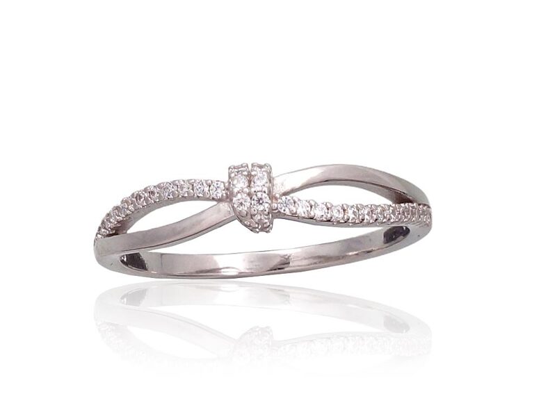  Silver Ring with Zirconia – Rhodium, Size 16.5