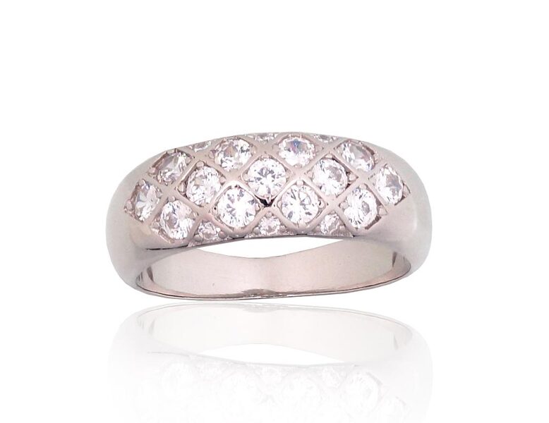 Sudraba gredzens , Sudrabs 925°, rodijs (pārklājums), Cirkoni 