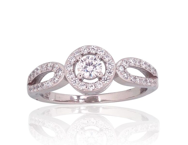 Sudraba gredzens , Sudrabs 925°, rodijs (pārklājums), Cirkoni 