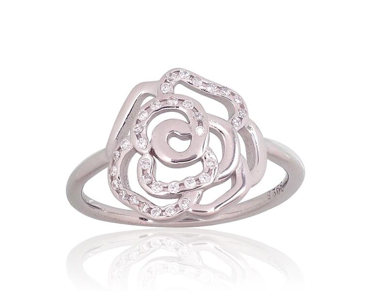 Sudraba gredzens , Sudrabs 925°, rodijs (pārklājums), Cirkoni 