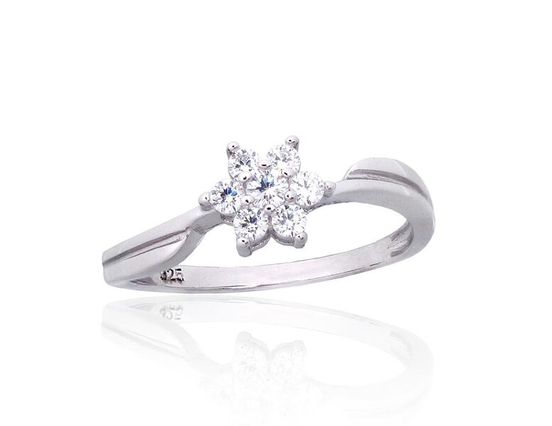 Sudraba gredzens , Sudrabs 925°, rodijs (pārklājums), Cirkoni 