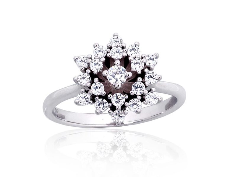 Sudraba gredzens , Sudrabs 925°, rodijs (pārklājums), Cirkoni 