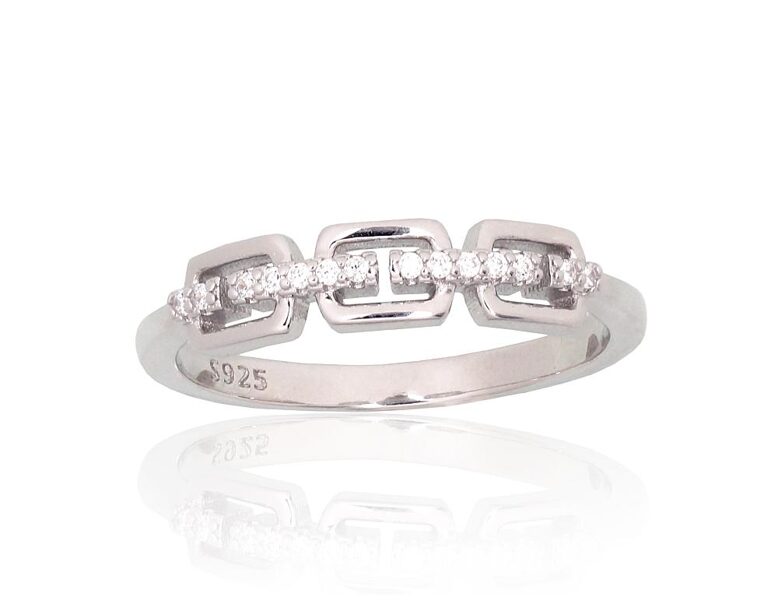 Sudraba gredzens , Sudrabs 925°, rodijs (pārklājums), Cirkoni 