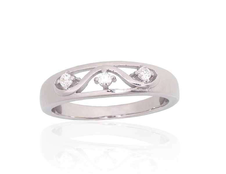 Sudraba gredzens , Sudrabs 925°, rodijs (pārklājums), Cirkoni 