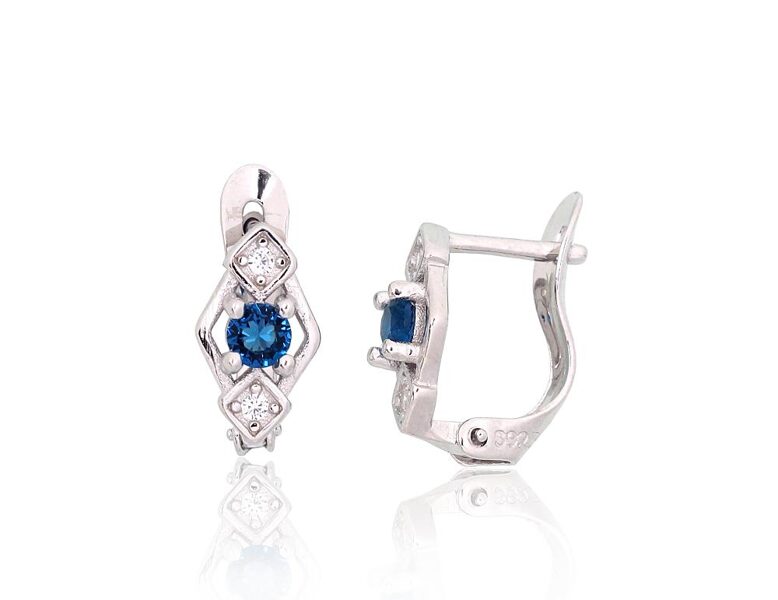 Vaikiški sidabriniai auskarai su „anglišku“ užsegimu ir cirkoniais, Dangus