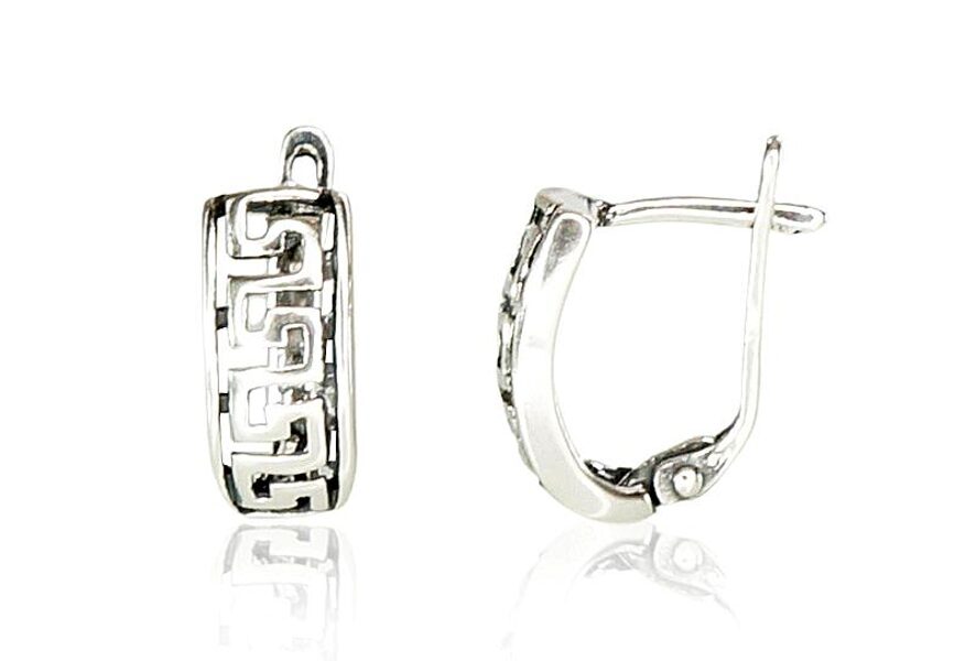 Женские серебряные серьги с английским замком и оксидированным покрытием