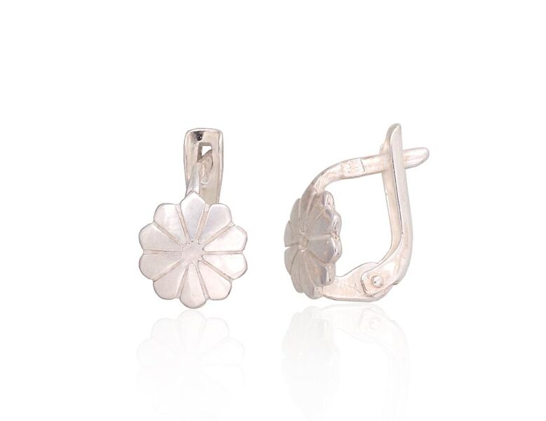 Sidabriniai auskarai su anglišku užsegimu, Gėlytės 