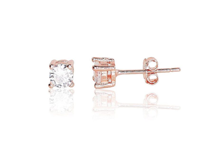 Детские серебряные серьги-гвоздики с цирконами