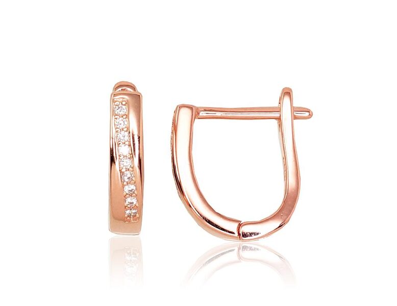 Sudraba auskari ar cirkoniem, 'angļu' slēdzis