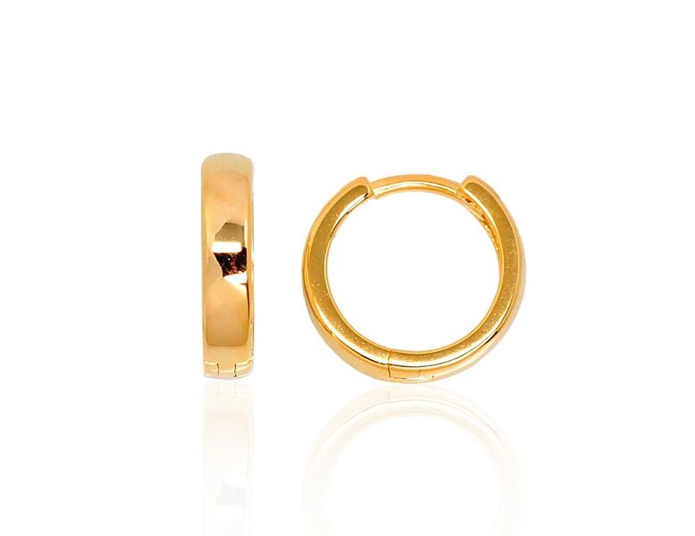 Sudraba auskari ar apaļu aizdari – 925°, pārklāti ar dzelteno zeltu