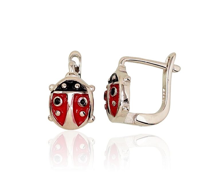 Vaikiški sidabriniai auskarai su „anglišku“ užsegimu Boružėlė