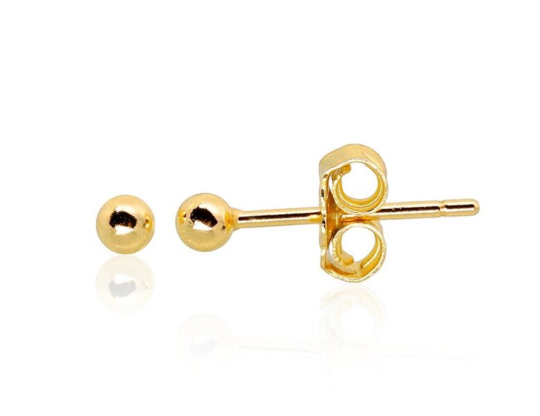 Vaikiški sidabriniai auskarai-vinukai, 925°, paauksuoti (geltonas auksas)