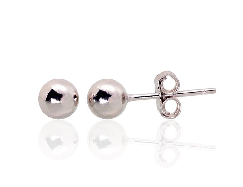 Women’s Silver Stud Earrings with Rhodium – Classic Everyday Look