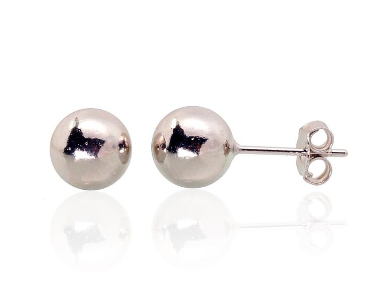 Women’s Silver Stud Earrings with Rhodium – Elegant & Durable