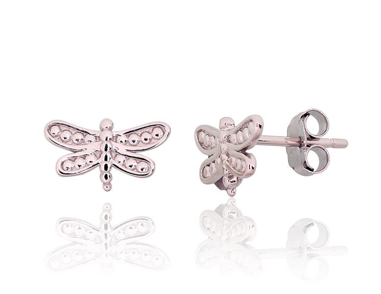 Vaikiški sidabriniai auskarai-vinukai Laumžirgis, 925°, rodžio danga