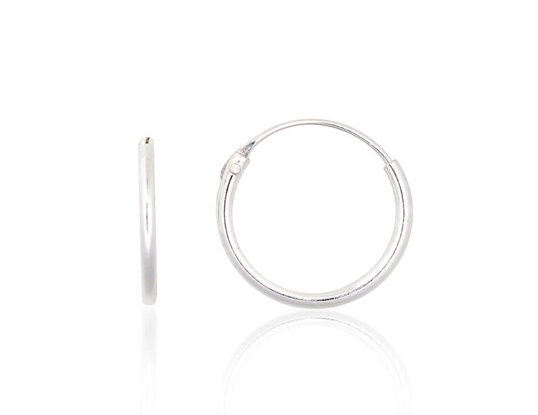 Bērnu sudraba auskari-riņķīši, 925° sudrabs, 12 mm