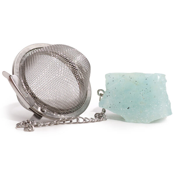 Tea Infuser - Aquamarine Raw Crystal Gemstone